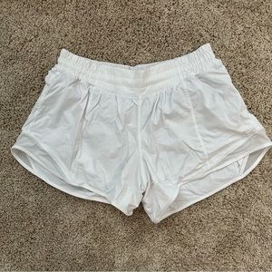 lululemon white hotty hot shorts